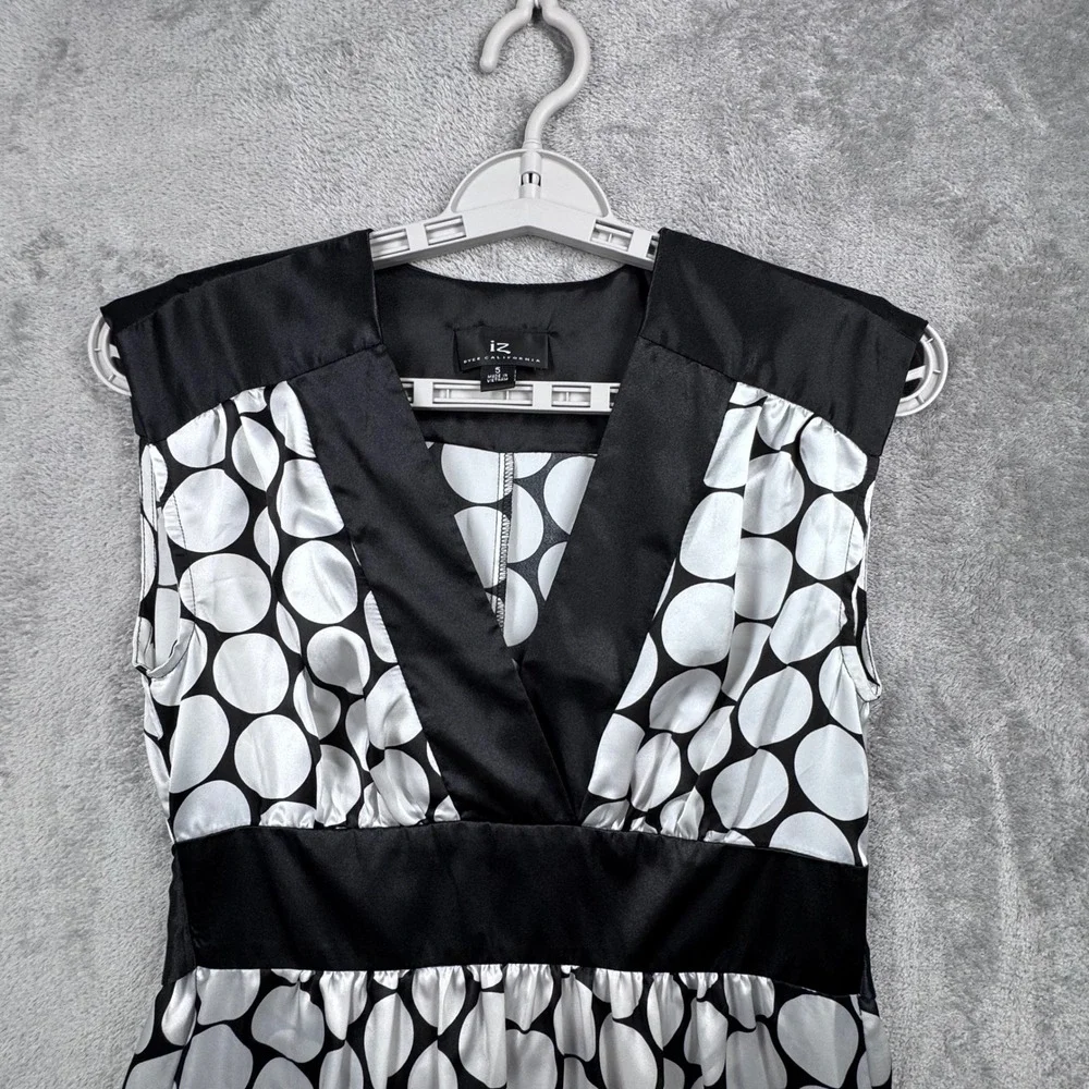 IZ Byer California Dress Womens 4 Sleeveless Polka Dot Fit Flare‎ Retro Pin Up